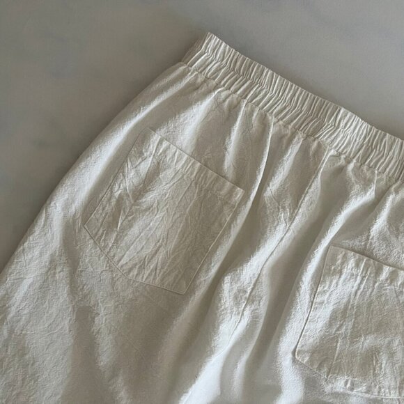 Women's Off-White Cotton "Linen Style" Pants Size M - Picture 5 of 6